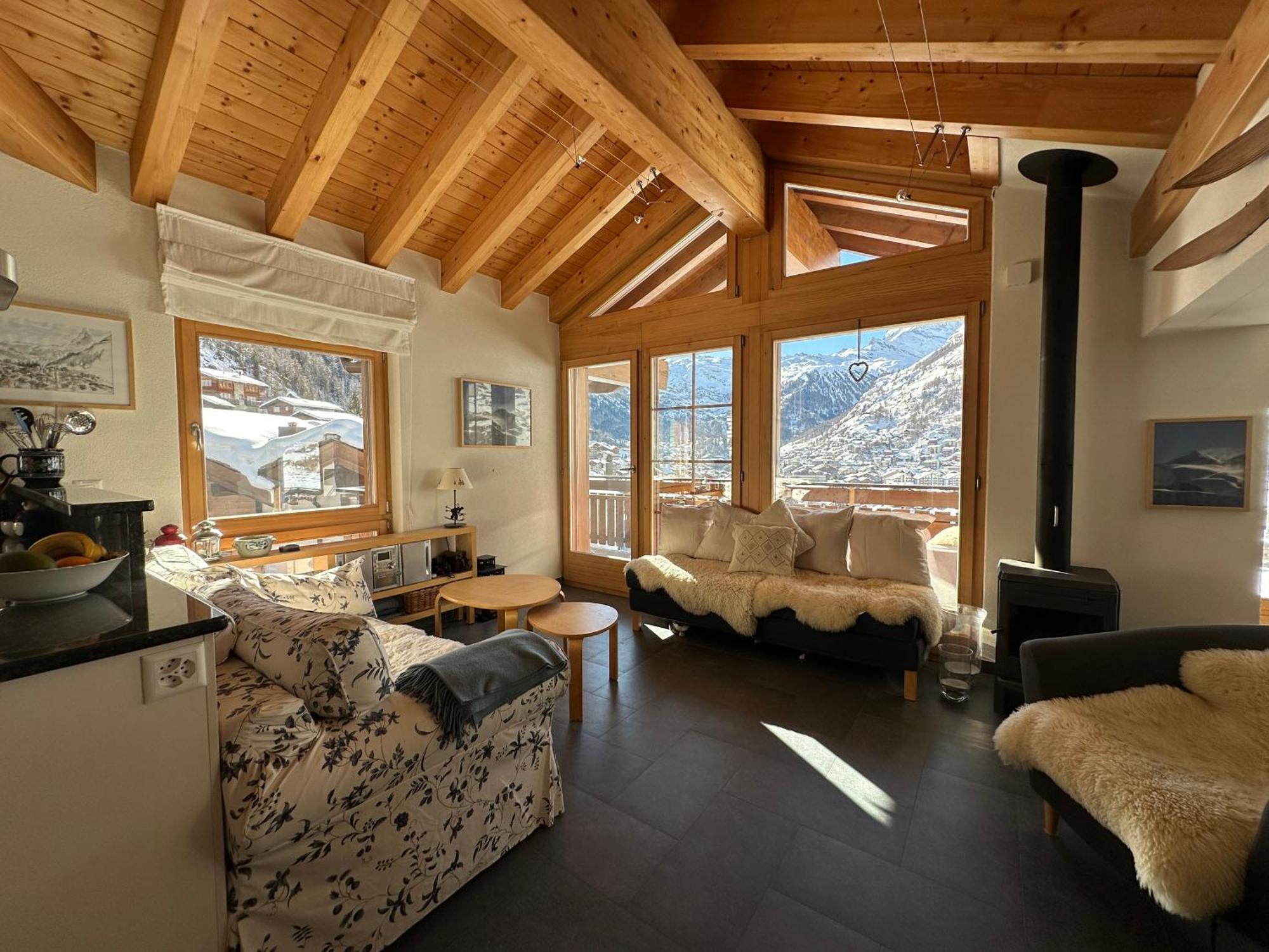 Modern Self-Catering Apartment With Matterhorn Views Zermatt Dış mekan fotoğraf